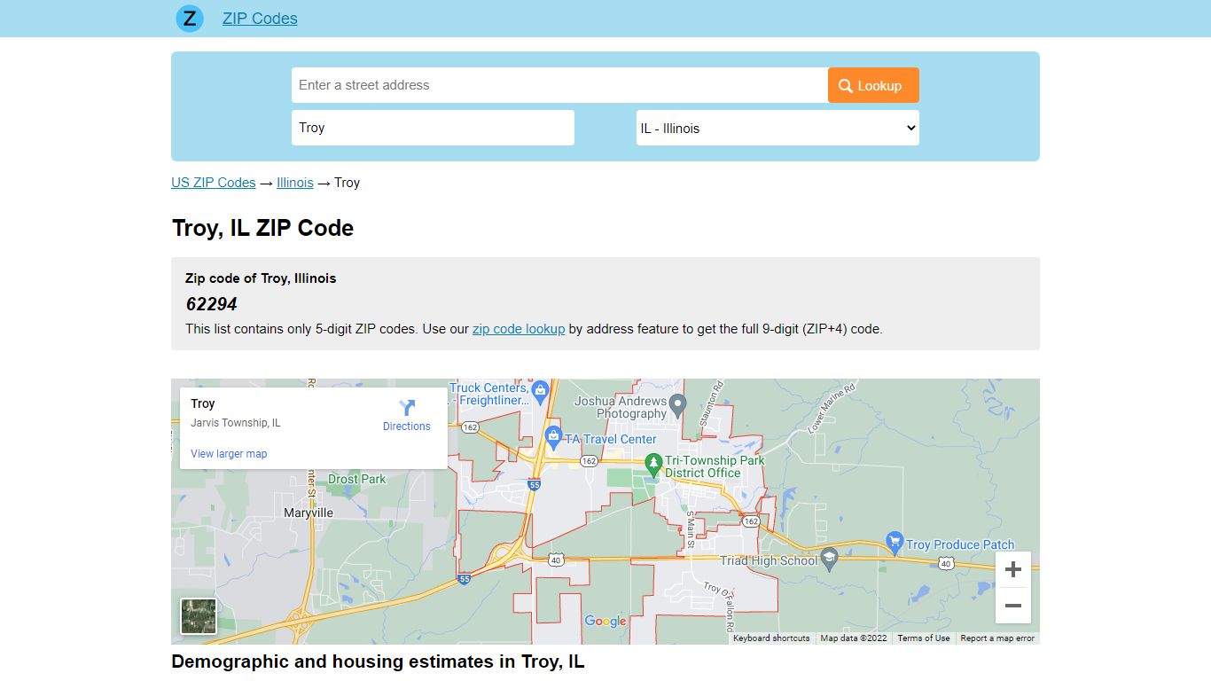 Troy, Illinois ZIP Codes